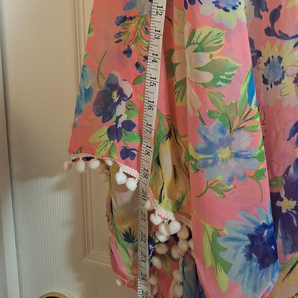 2 for $12: PASSION FUSION PINK FLORAL KIMONO, M/L , NWT - Picture 6 of 7